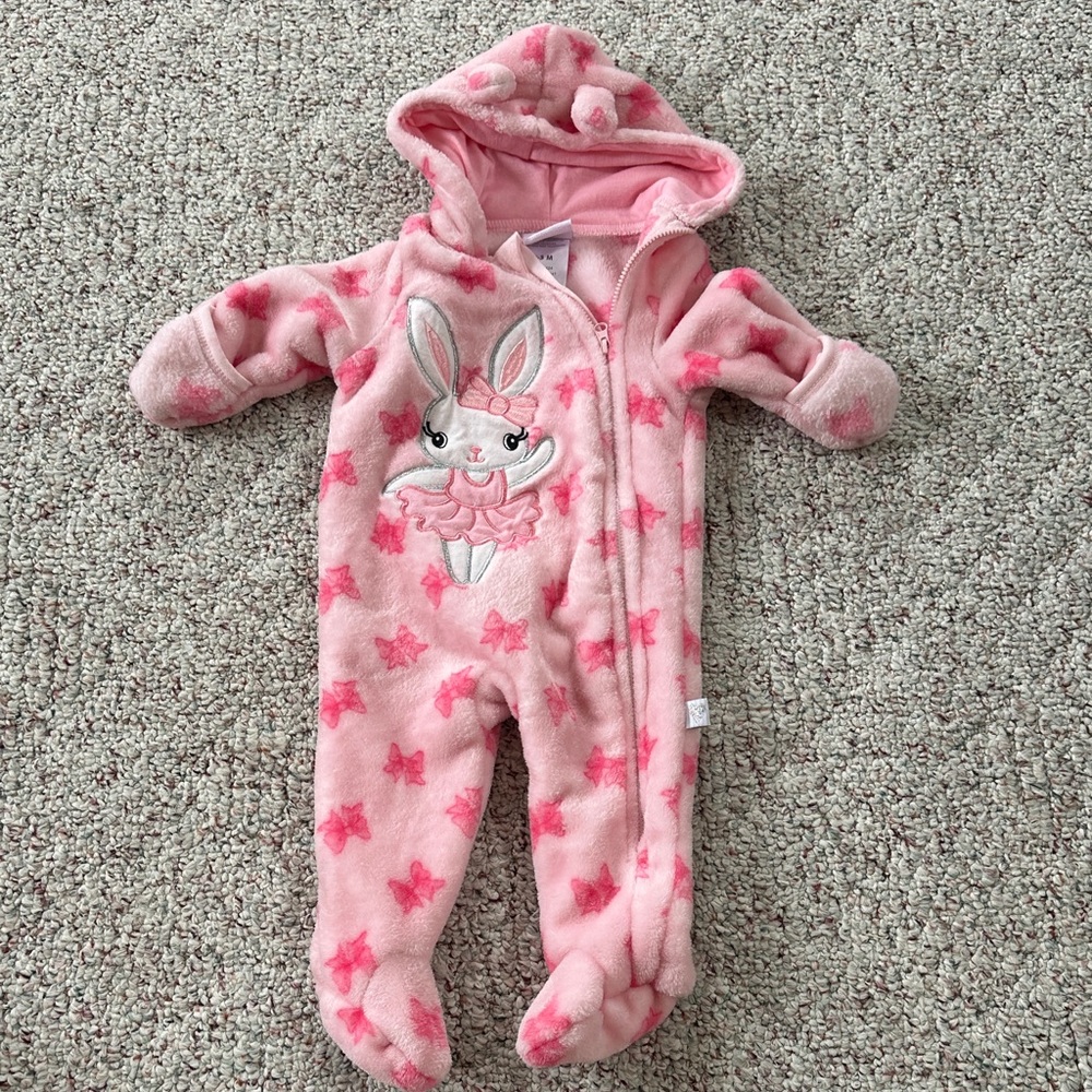 Cozy Pink Bunny Footie by [Brand]